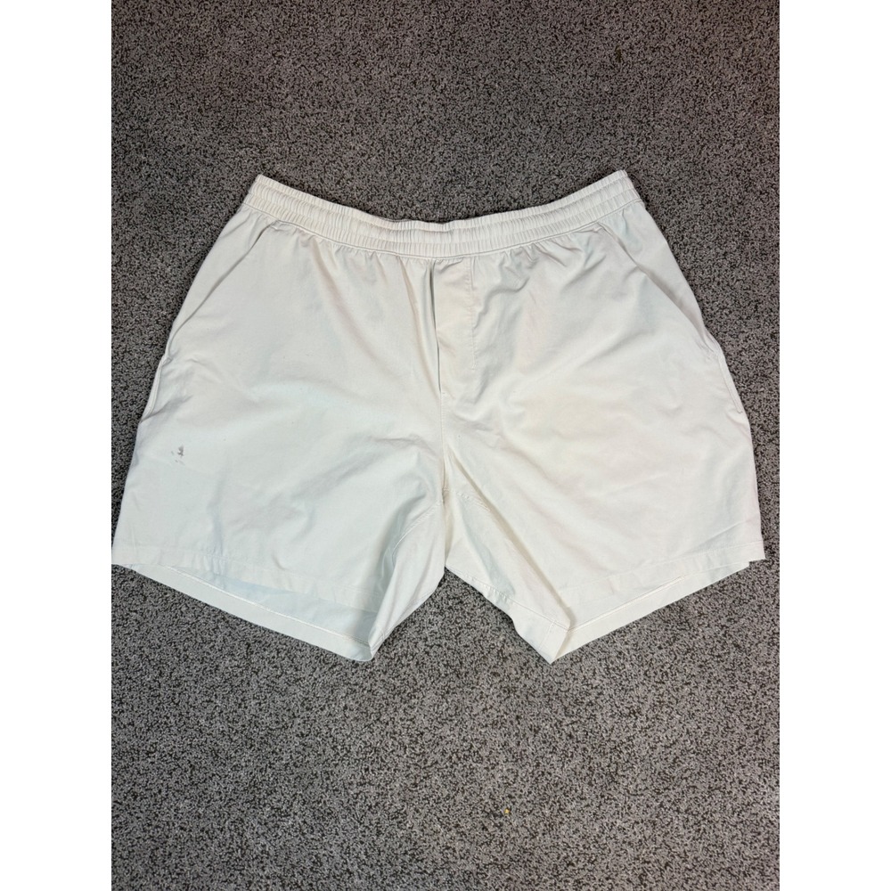 Lululemon Pace Breaker Mens XXL Athletic Training Running Shorts Light Bone